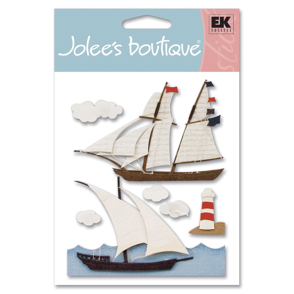 Scrapbooking Stickers Jolee’s Nautical Sailboats Light House Clouds Water Flags