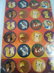 The Lion King Stickers Kids Disney Round Kiara Rafiki Simba 4 Sheets 96 count 3+