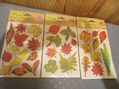 Fall Autumn Leaves Maple Gingko Sycamore Crafter’s Square Stickers LOT OF 3