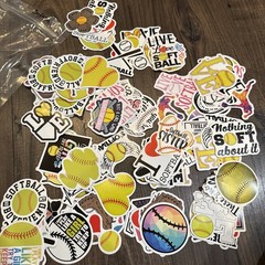 ASST SOFTBALL STICKERS GIRLS BIG LOT