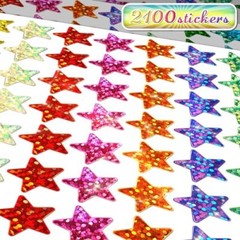 Pcs Small Star Stickers for Kids Reward, Foil Star Stickers, Holographic 2100
