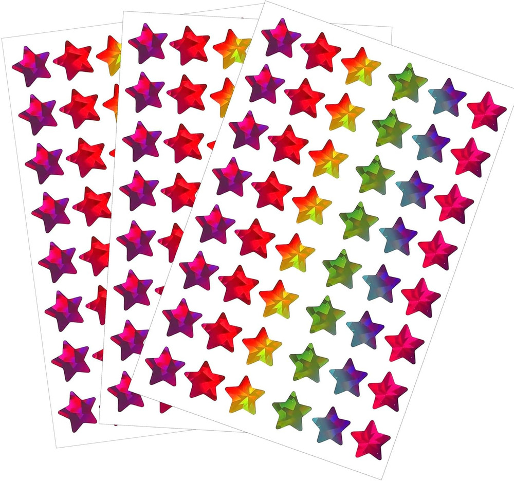Star Stickers, Holographic Rainbow Small Star Stickers for Kids Reward, Behavior