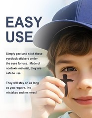 48 Pairs Eye Black Stickers, Sports Face Eyeblack Sticker for Baseball Footba…