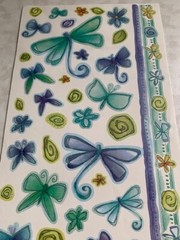 MEMORIES MAGENTA STICKERS 12”x6” BUTTERFLIES, BORDERS TEAL BLUE, GREEN 43PCS