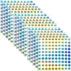 15 Sheets Mini Number Stickers 1-500 Round Labels Consecutive Numbering