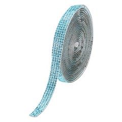 0.35 Inch Self Adhesive Rhinestone Strips 3 Yard for Crafts,Lake Blue