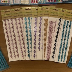 Lot Of 54 New Jewel Border Stickers Gemstone Multicolored adhesive Packs