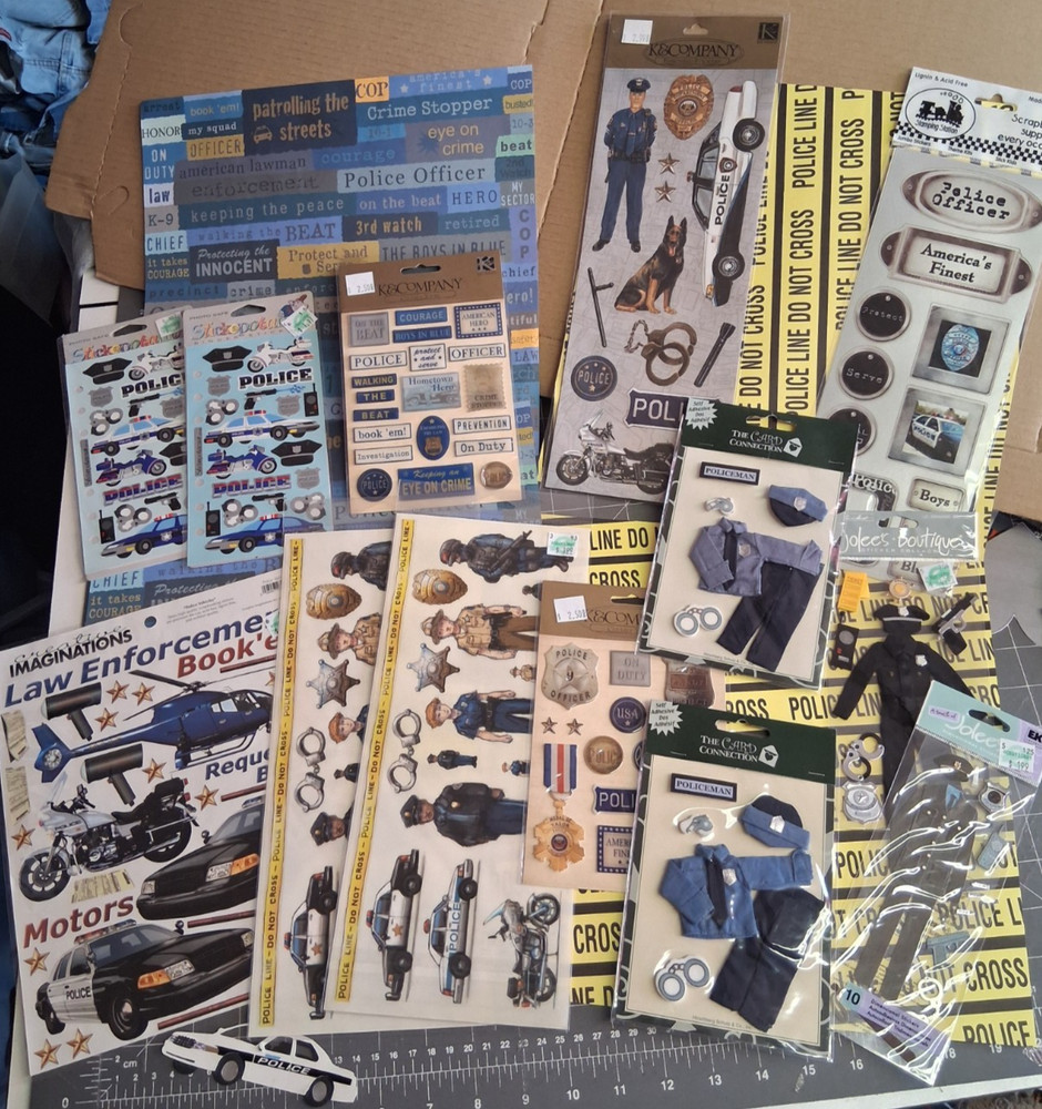 Police Stickers Paper Scrapbooking Supplies 3D Uniform Car Crafts Motorcycle