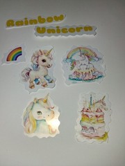 Rainbow Unicorns Stickers USA Seller