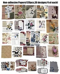 260PCS Vintage Journaling Scrapbooking Supplies Flowers and Butterflies