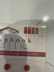 Scrapbook Interiors Nail Round Top Snap-On Paper-Crafting Fastener Scarlet Color