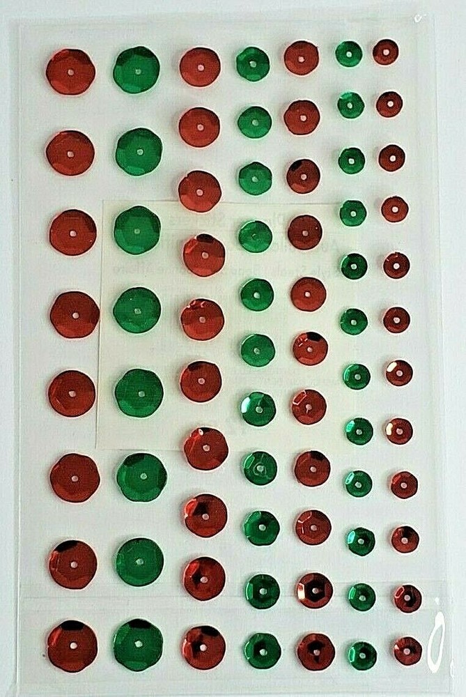 Style Steals Adhesive Cup Sequins Mixed Pack – 72 pcs – Red and Green