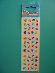 Sandylion Mylar Stickers MULTI-COLOR MINI HANDPRINTS Sealed Pkg (1) Sheet
