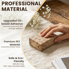 1440 Clear Circle Stickers, 1 Inch Strong Adhesive round Seals | Thin, Low-Profi