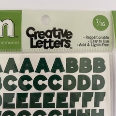2 Making Memories 7/16” Chunky Forest Green Creative Letters Alphabet Stickers