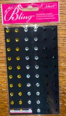 JOLEES Metallic Yellow Black Large Gem BLING ROUND GEMSTONES SCRAPBOOK STICKERS