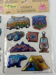 Set Of 2 Crafter’s Square 11 Pop-up camping traveling Stickers scrapbook
