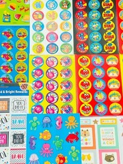 399+ Stickers Scratch AND Sniff THEMED, GLOSSY PUFFY GLITTER COLLECTION LOT MIX