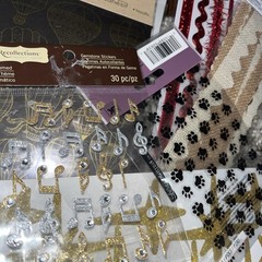 Craft Lot. Scrapbk New Stencils Stickers Stamps. Colorful Paper Sheets/square.