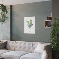 Watercolor Single Leaf Greenery Poster – Wall Decor 9″ 12″ 18″ 24″ Printed