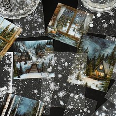 15Pcs Weather City Town Home PET Stickers Journal Card Album Scrapbooking Crafts