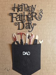 1 Happy Father’s Day Pocket Of Tools Cardstock die cuts scrapbook card See Pics