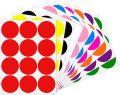 2 Inch Removable Stickers Large Colored Dot Stickers Big Waterproof round Circle