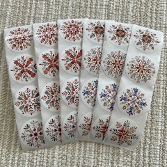 24 Multi-Colored Snowflake Stickers, 1.5” All Occasion Envelope Seals