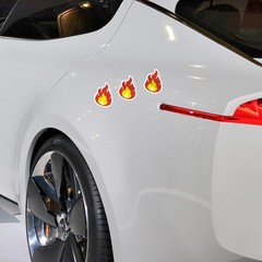 Fulmoon 144 Pcs Fire Vinyl Stickers 1.18 x 0.91 Inches Waterproof Red, Yellow