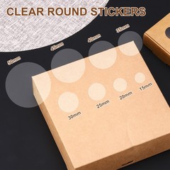 2000 Pcs Clear Circle Stickers, 0.79 Inch Self-Adhesive Clear Round Stickers