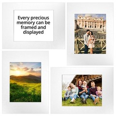 12×16 Picture Mats for 8×10 Photos, 10-Pack White Double Matboard, Bevel Cut