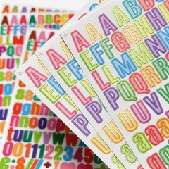 15 Sheets 0.5 Inch Mini Letter Stickers,Vinyl Inch, Multicolor