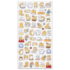 CUTE DOG STICKERS Shiba Inu Fun Animal Sticker Sheet Kawaii Kids Craft Scrapbook