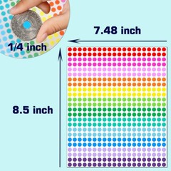 10080 PCS Small Dot Stickers 1/4″ Mini Circle Stickers 12 Color Coding Labels…