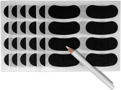 Non-Toxic Eye Black Stickers for Kids and Adults – 24 Pairs with White Pencil