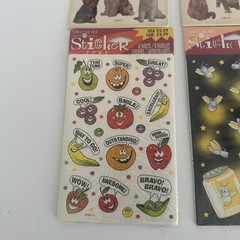 VTG Stickers Lot American Greeting 6 Packs Dogs Cats Fruit Religious Fireflies