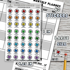 Fan Stickers, Mini Icon Reminder Planner stickers, Journals, Scrapbooks