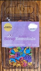 JoAnn Scrap Essentials Bright Mini Square Brads Scrapbook Paper Crafts 100 pcs