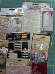 Assorted Scrapbooking Lot of 15+ Vellum Stickers Gems Acetate Words Epoxy