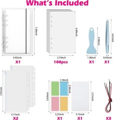 Reusable Sticker Album with Pockets, 100 Sheets, Blank Sticker Book with Twee…