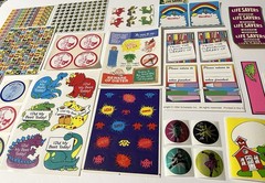 Vintage Sticker LOT 1980s 90s Some Rare Sheets Hallmark Video Game + Dinosaurs