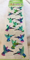 NEW Vintage Sandylion Stickers Foil Glitter Hummingbird Bird ￼Scrapbooking
