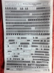 Letraset (3) INSTANT LETTERING Transfer Letters Italia Medium 36pt NICE 1