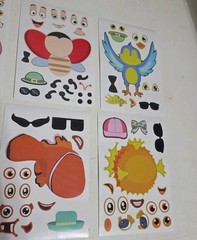 Make A Face Stickers, 10 Sticker Sheets 4″x6″ Different Animals Panda Shark Lion