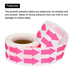 Sticker Labels 1000 Count/Roll 0.6×1.2 Inch Fluorescent Pink Arrow Shape