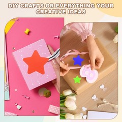 Star Stickers Roll 1 Inch 500pcs Adhesive Star Labels for DIY Crafts Light Pink