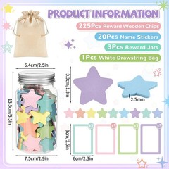 249 PCS Pastel Stars Reward Jars Kids Classroom Coin Incentive Good Behavior