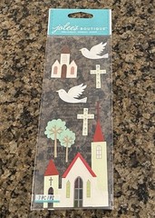 Jolee’s Boutique CHURCH Dimensional Stickers Doves Crosses Trees