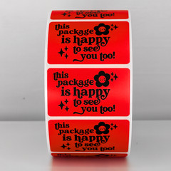 Happy to See You Stickers Labels Small Business Packaging Supplies