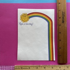 Vintage 80s 90s Sangamon Rainbow Sun Have A Nice Day Stationary Note Paper